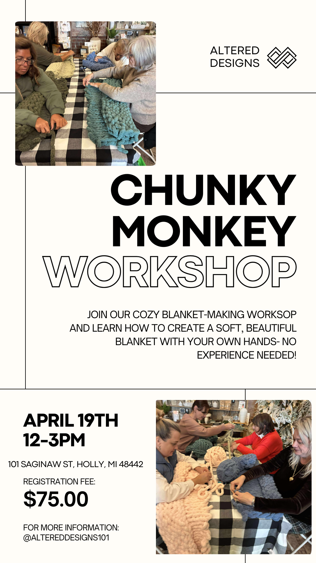 Chunky Monkey Blanket Class April 19th