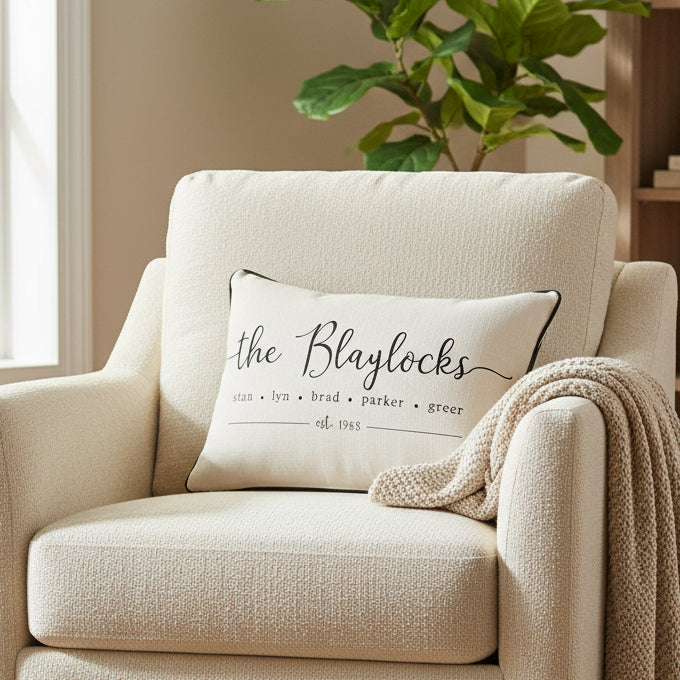 Family Names Established Pillow
