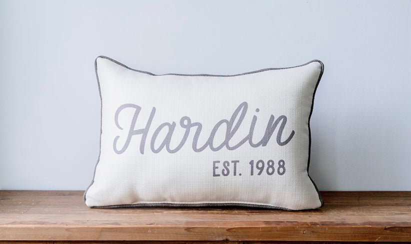 Herb Garden Last Name Est. Pillow