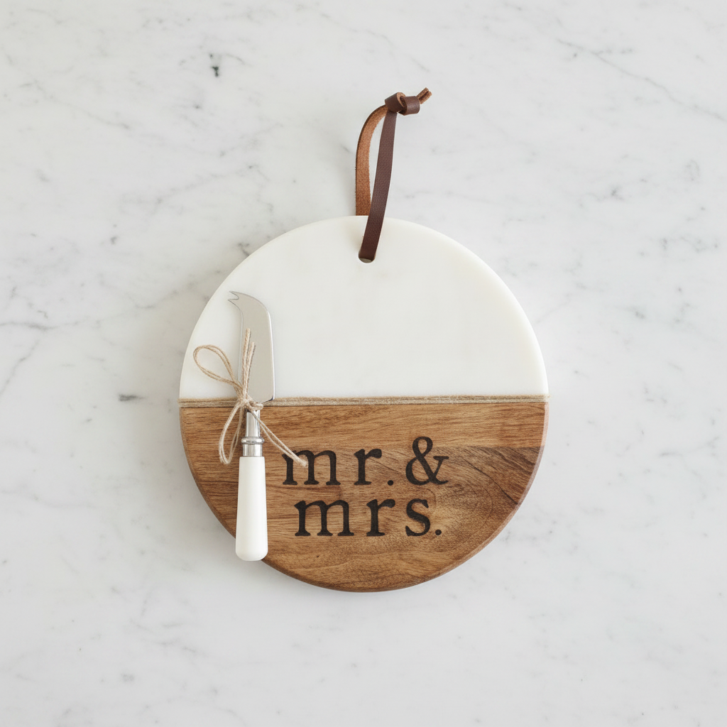 Mr. & Mrs. Cheese Board Set