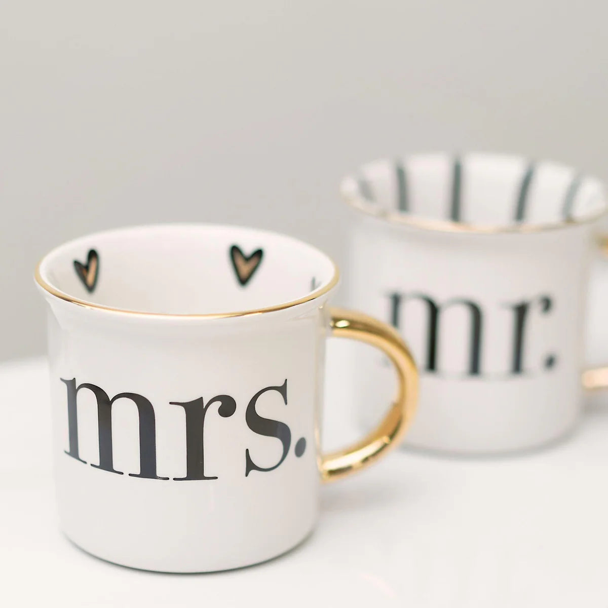 Mrs and Mr Gold Mug Set