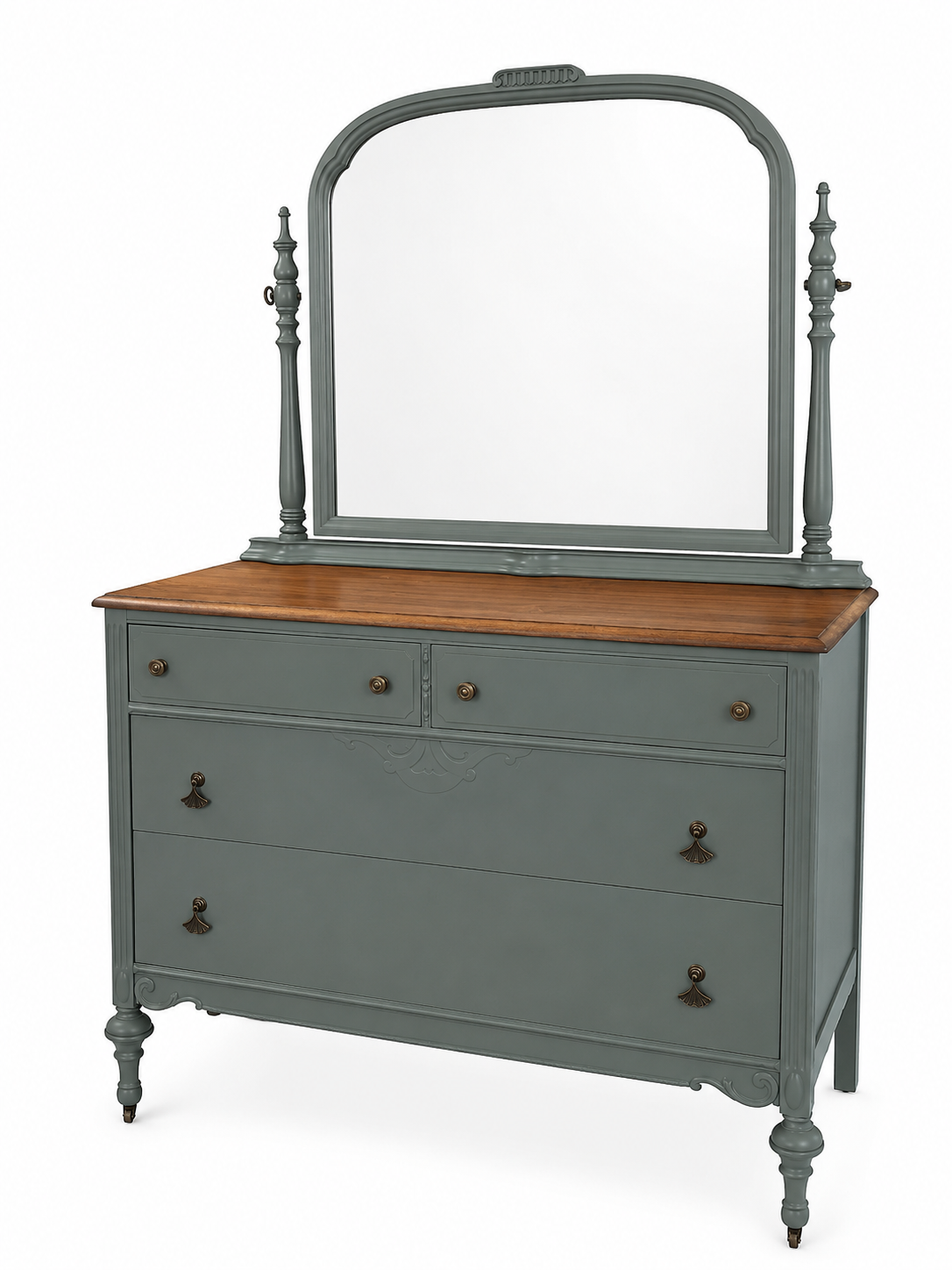 Timeless Teal Dresser w/ Mirror