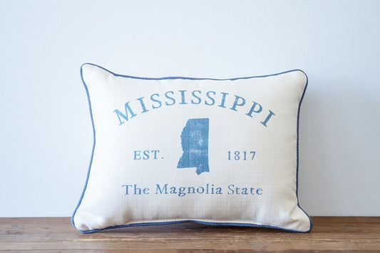 Distressed State Description Pillow