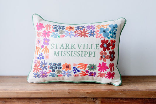 Floral Frame Hometown Pillow