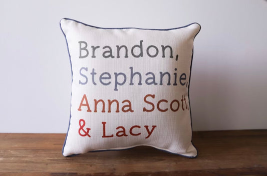 Our Family Names Pillow