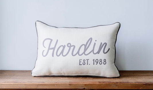 Herb Garden Last Name Est. Pillow