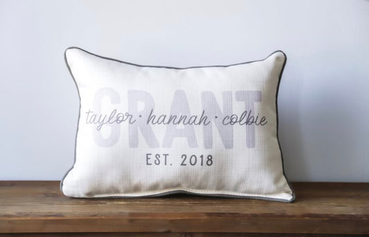 Family Overlap Name Pillow