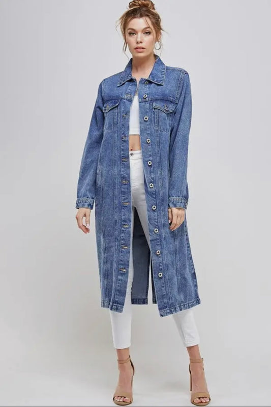 Women's Denim Trenchcoat