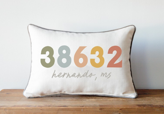 Charming City Zip Code Pillow