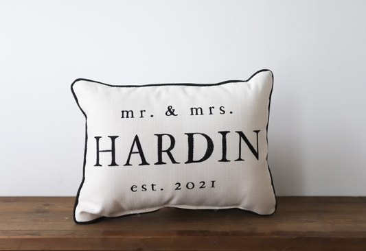 Serif Mr. & Mrs. Est. Pillow