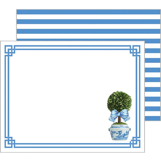 Striped Topiary Flat Notecards- Set of 10