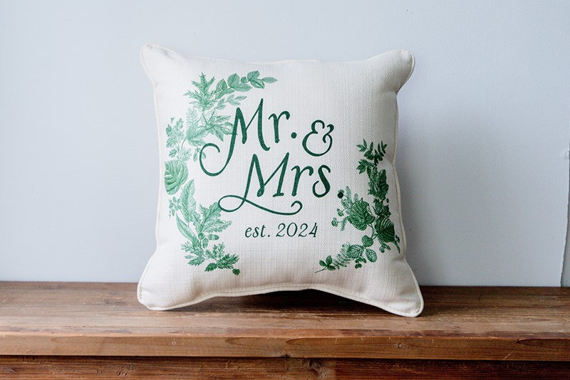 Mr and Mrs Leafy Est Pillow