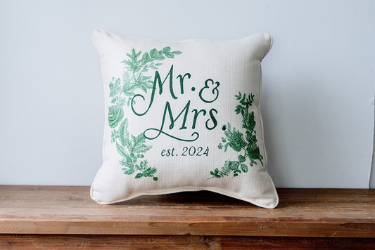 Mr and Mrs Leafy Est Pillow